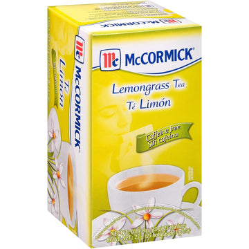 McCormick 25 Count Caffeine Free Lemongrass Tea Bags, 0.89 oz (Pack of 6)