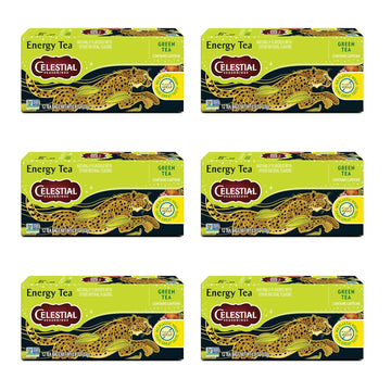 Celestial Seasonings Energy Green Tea, Caffeinated, 12 Tea Bags Box, (Pack Of 6)