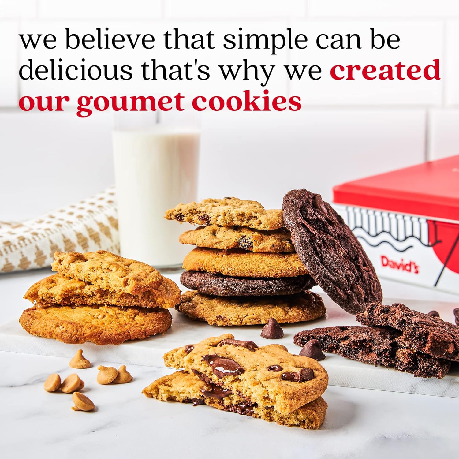 David'S Cookies 2Lbs Assorted Flavors Fresh Baked Cookies - Handmade And Gourmet Cookies - Delectable And Made With Premium Ingredients - Cookie Gift Basket - Great Gift For All Occasions