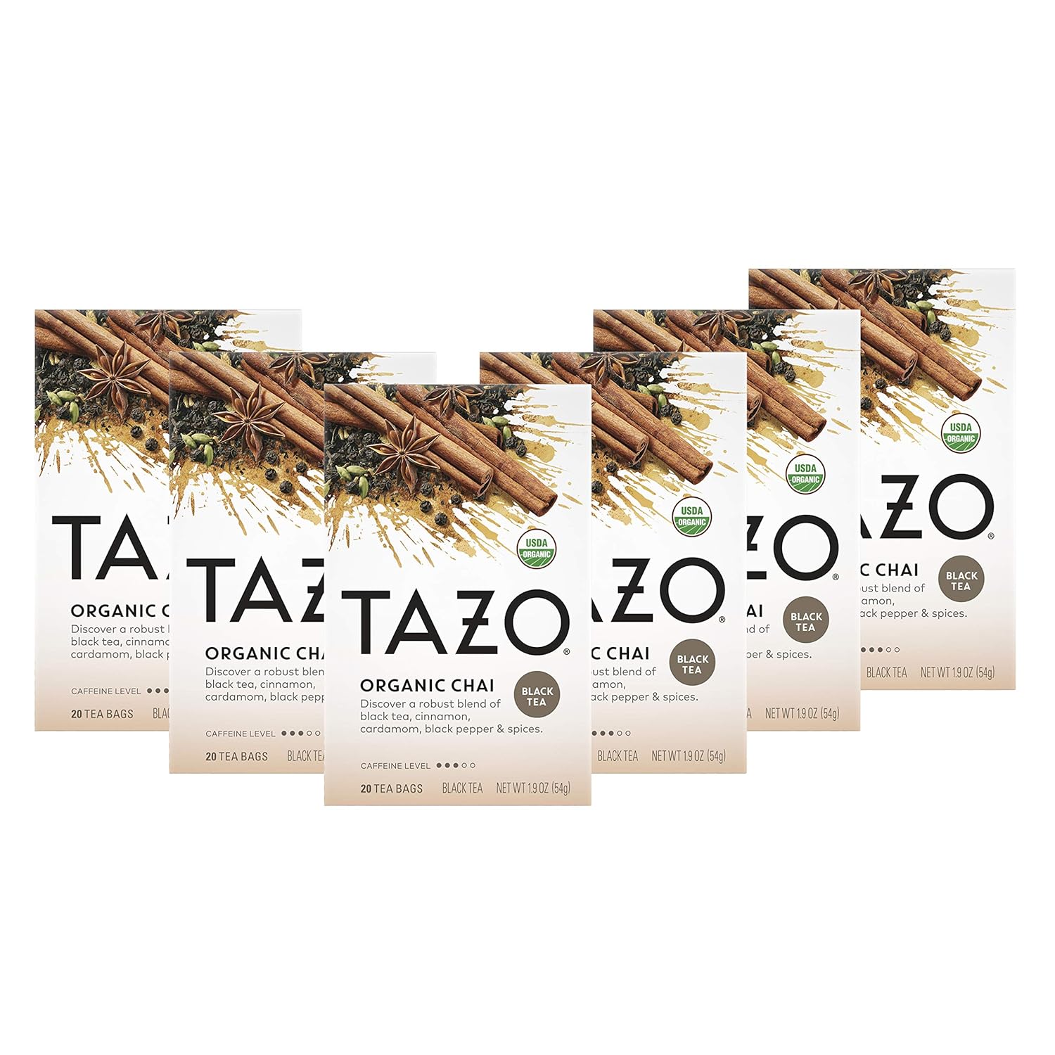 Tazo Tea Bags, Chai Tea, Organic Tea, Classic, 20 Count (Pack Of 6)