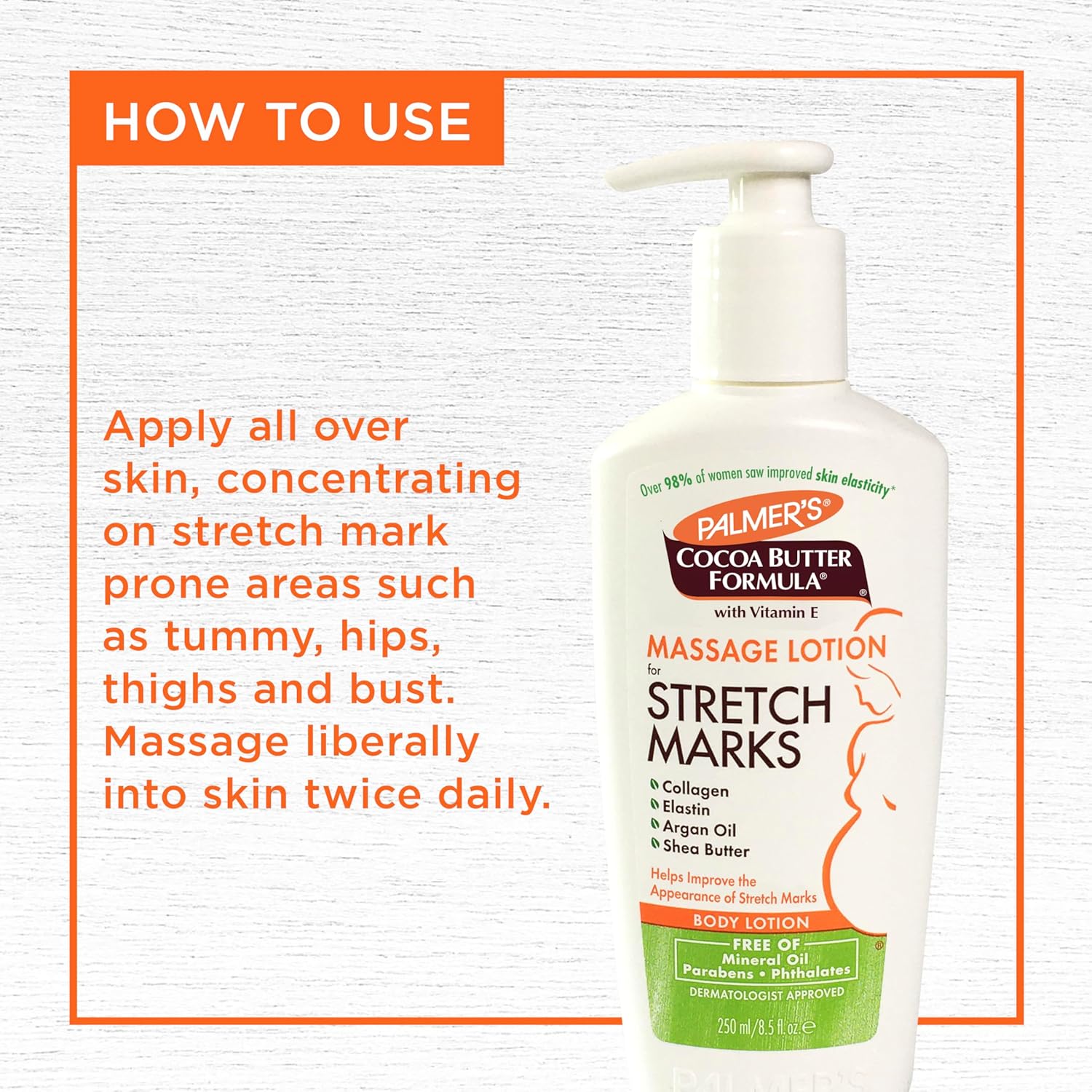 Palmer'S Cocoa Butter Formula Massage Lotion For Stretch Marks, Pregnancy Skin Care, Belly Cream With Collagen, Elastin, Argan Oil And Shea Butter, 8.5 Ounces : Baby Product : Beauty & Personal Care