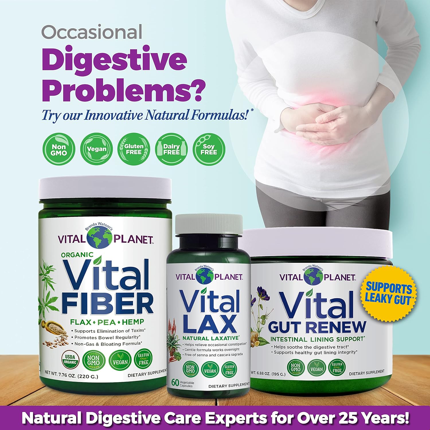 Vital Planet - Vital Lax Natural Laxative Colon Cleanse Supplement for Occasional Constipation, with Magnesium Hydroxide, Slippery Elm, and Cape Aloe to Support Bowel Regularity 100 Capsules : Health & Household