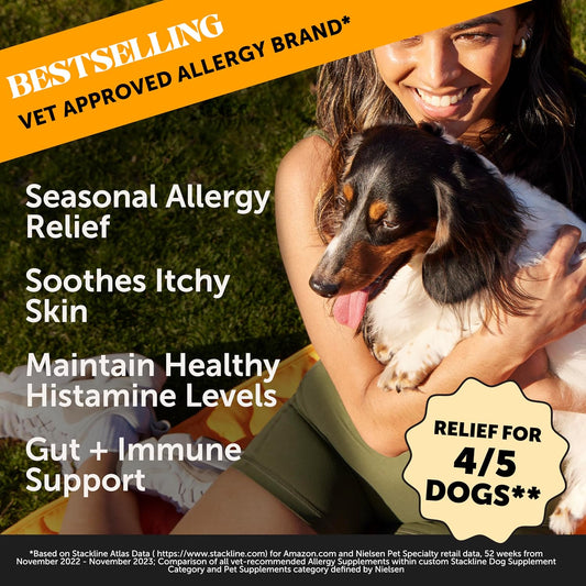 Pet Honesty Allergy Support Itch Relief for Dogs - Dog Allergy Relief Immunity Supplement - Dog Allergy Chews, Probiotics for Dogs, Seasonal Allergies, Skin and Coat Supplement - Salmon