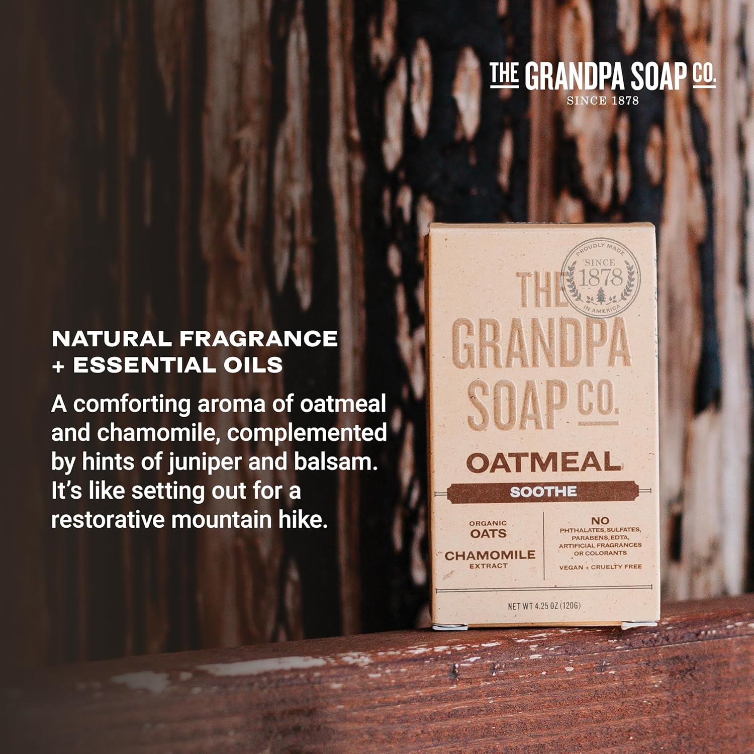 The Grandpa Soap Company Oatmeal Bar Soap - With Organic Oats + Chamomile Extract, Gently Exfoliates And Softens The Skin, Vegan, 4.25 Oz, 3 Pack : Beauty & Personal Care