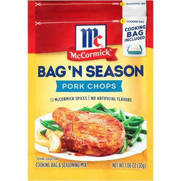 Mccormick Bag 'N Season Pork Chops Cooking Bag & Seasoning Mix, 1.06 Oz