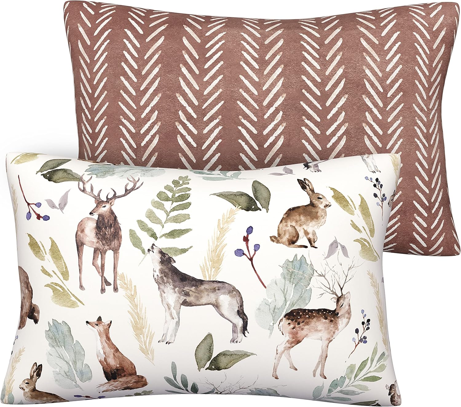 Pobibaby - 2 Pack Premium Toddler Pillowcase - Ultra Soft Jersey Knit - Crib Pillow, Kids Pillow, Travel Pillow Case Cover (Wildlife)