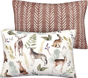 Pobibaby - 2 Pack Premium Toddler Pillowcase - Ultra Soft Jersey Knit - Crib Pillow, Kids Pillow, Travel Pillow Case Cover (Wildlife)