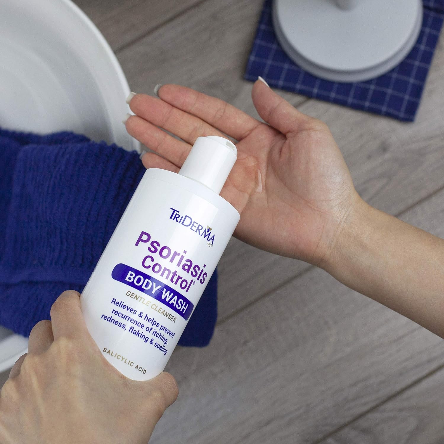 Triderma Psoriasis Control Body Wash - Gentle 2% Salicylic Acid Cleanser, Ap4 Aloe Vera Gel - Psoriasis Treatment Soothes Itching, Redness, Flaking - No Cortisone Or Coal Tar - 16 Oz : Beauty & Personal Care
