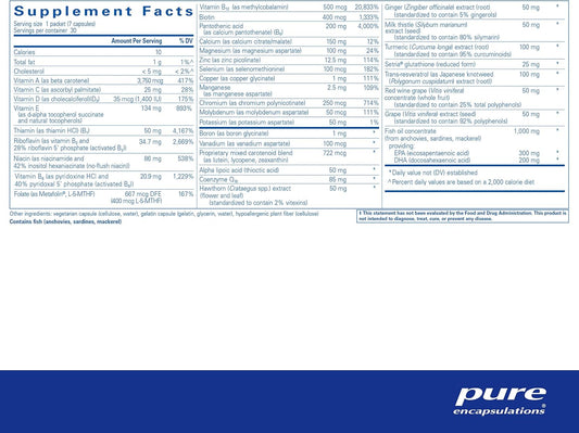 Pure Encapsulations Ultra Pure Pack | Multivitamin and Mineral Supplement to Support Cardiovascular Health, Liver, and Energy* | 30 Packets