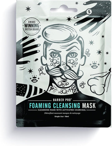 Barber Pro Foaming Cleansing Mask Cleansing Mask For Men With Activated Charcoal