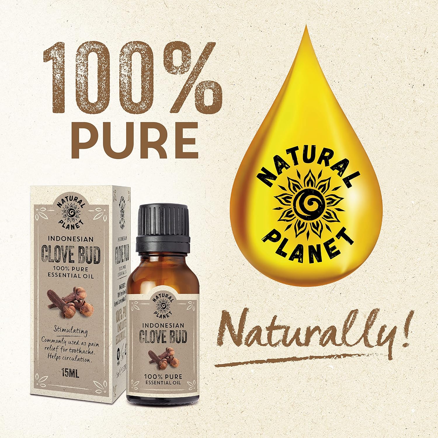 Natural Planet Clove Bud Essential Oil 15ML Natural 100% Pure & Undiluted Therapeutic Grade Cruelty Free : Amazon.co.uk: Health & Personal Care