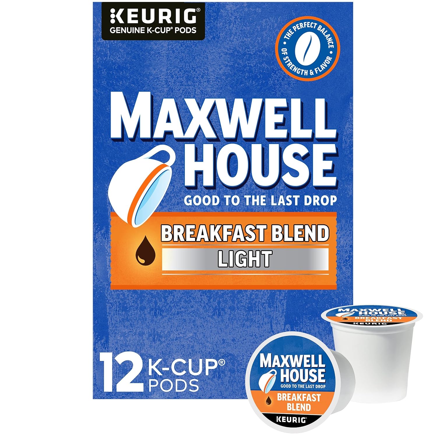 Maxwell House Breakfast Blend Light Roast Keurig K-Cup Coffee Pods (12 ct Box)