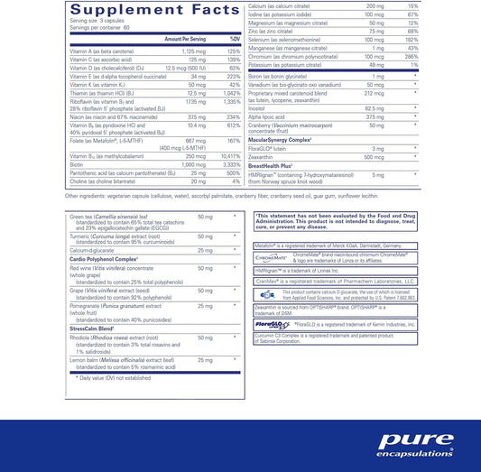 Pure Encapsulations Women'S Nutrients - Multivitamin For Women Over 40 To Support Urinary Tract Health, Breast Cell Health & Eye Integrity* - With Vitamin C, Vitamin E & Vitamin A