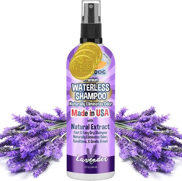 Bodhi Dog Waterless Shampoo | Natural Dry Shampoo For Dogs Or Cats | Neutralizes Pet Odor | No Rinse Required | Made With Natural Extracts | Vet Approved- Made In Usa (Lavender, 8 Fl Oz)
