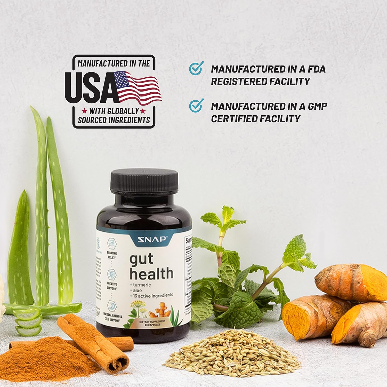 Snap Supplements Gut Health Supplements for Men and Women, Prebiotics and Probiotics for Digestive Health, Leaky Gut Repair Supplements, Gut Cleanse, Gut Repair, Digestive Probiotic (60 Capsules) : Health & Household