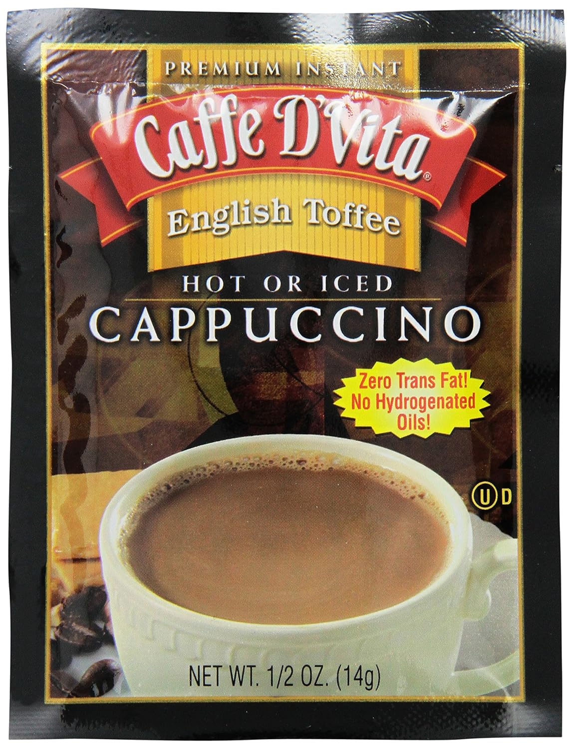 Caffe D'Vita English Toffee Cappuccino,14G Envelopes (Pack Of 24)