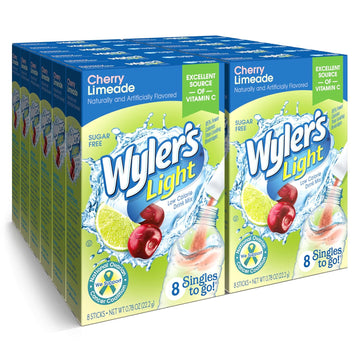 Wyler'S Light Cherry Limeade Singles To Go Drink Mix Cherry Limeade, 8 Count (Pack Of 12)