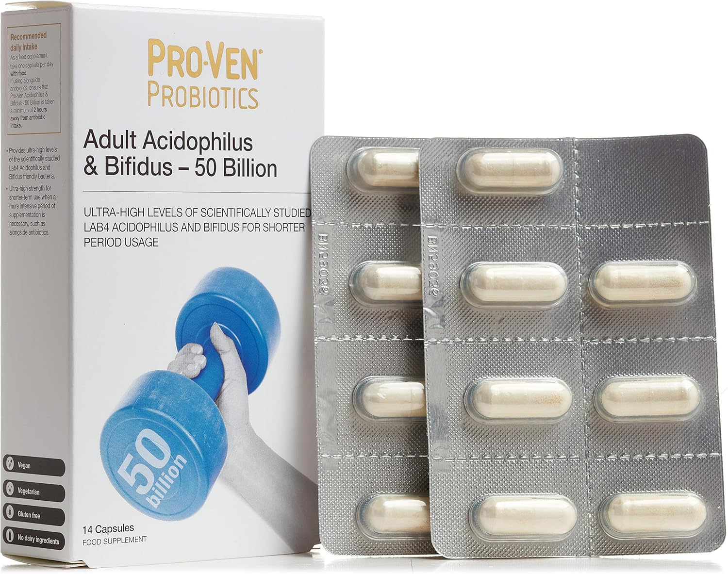 Proven Probiotics Adult Acidophilus and Bifidus 50 Billion Capsules, 14-Count : Amazon.co.uk: Health & Personal Care