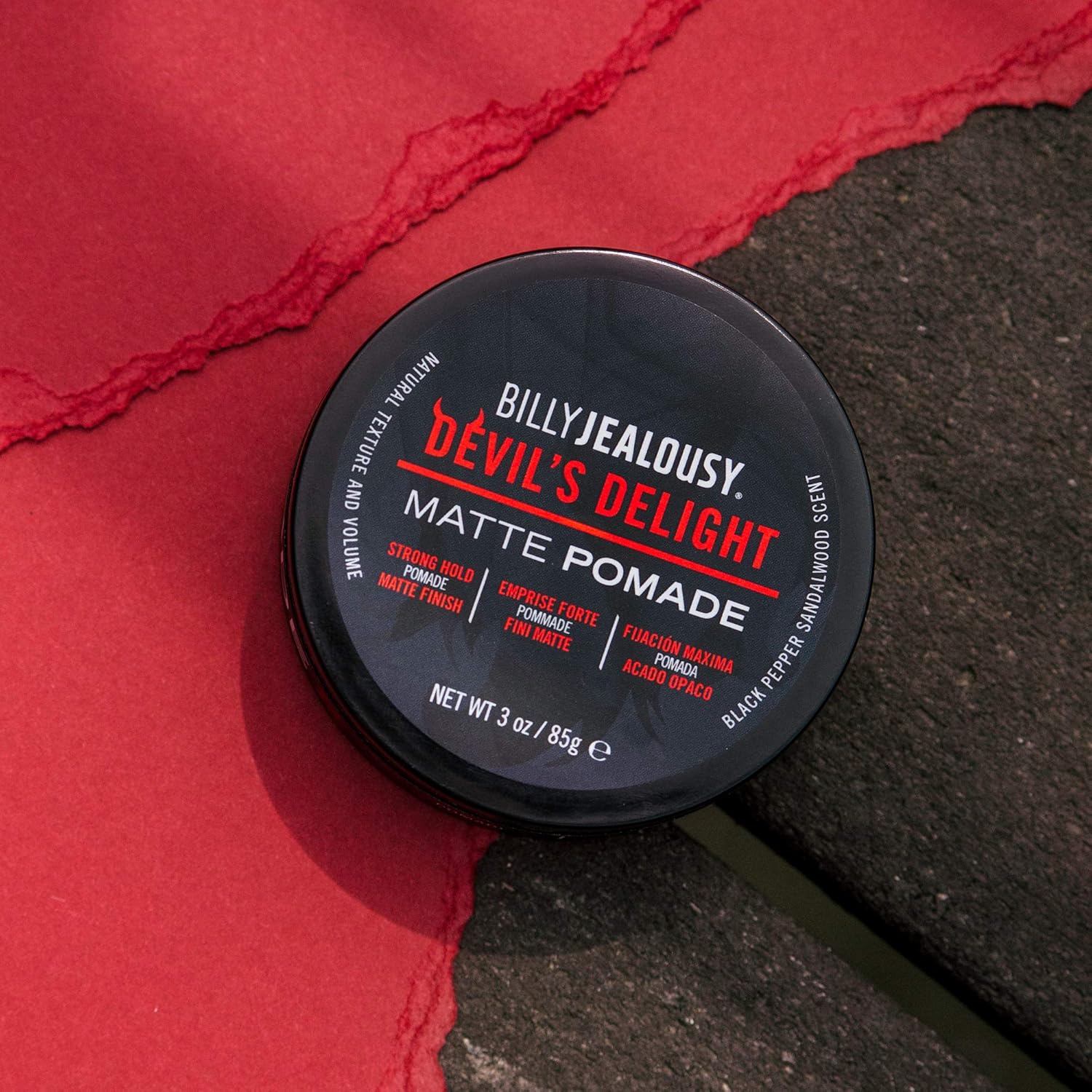 Billy Jealousy Devil'S Delight Matte Pomade For Men Adds Volume And Definition, Strong Hold Water-Based Formula With Black Pepper Sandalwood Scent, 3 Oz. : Beauty & Personal Care