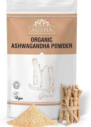 Ausha Organic Ashwagandha Root Powder 250G | Uk Certified Organic By Soil Association -Withanolides, Stress And Anxiety Relief, Energy, Sleep Aid