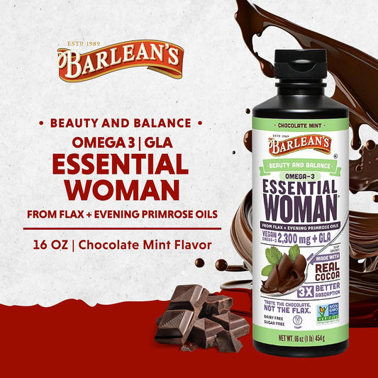 Barlean's Essential Woman Chocolate Mint Liquid Supplement from Flaxse