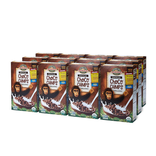EnviroKidz Choco Chimps Organic Chocolate Cereal, 10 Ounce Box (Pack of 12), Gluten Free, Non-GMO, EnviroKidz by Nature's Path