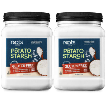 Roots Circle Gluten-Free Potato Starch | 2 Pack Of 21Oz Jars | No Preservatives Or Artificial Ingredients | Kosher For Passover Thickener For Soups Stews, Gravies & Sauces