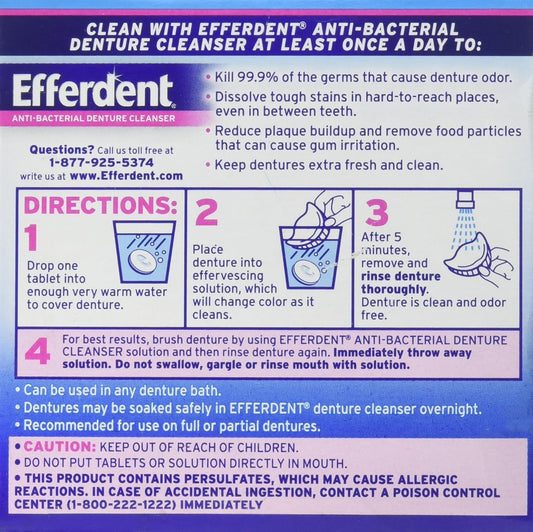 Efferdent Denture Cleanser Tablets, 20 Count