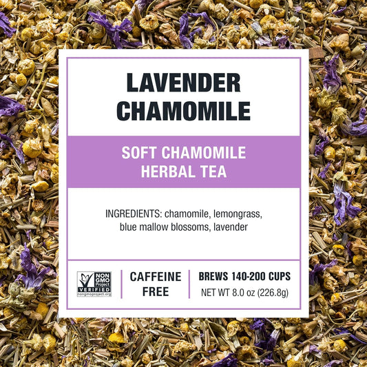 Tiesta Tea - Lavender Chamomile, Soft Chamomile Herbal Tea, Premium Loose Leaf Tea Blend, Non Caffeinated, 200 Cups - 8 Ounce Resealable Bulk Pouch