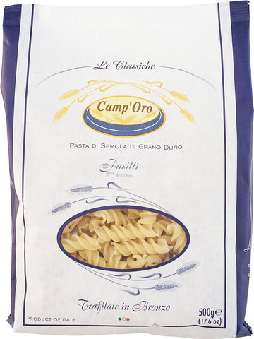 Camp'Oro Le Classiche: Curled Fusilli Italian Pasta with Bronze Die Cut Technique - 17.6 Ounce (Pack of 12)