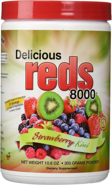 Greens World Delicous Reds 8000 Strawberry-Kiwi Flavor, 10.6 Ounce