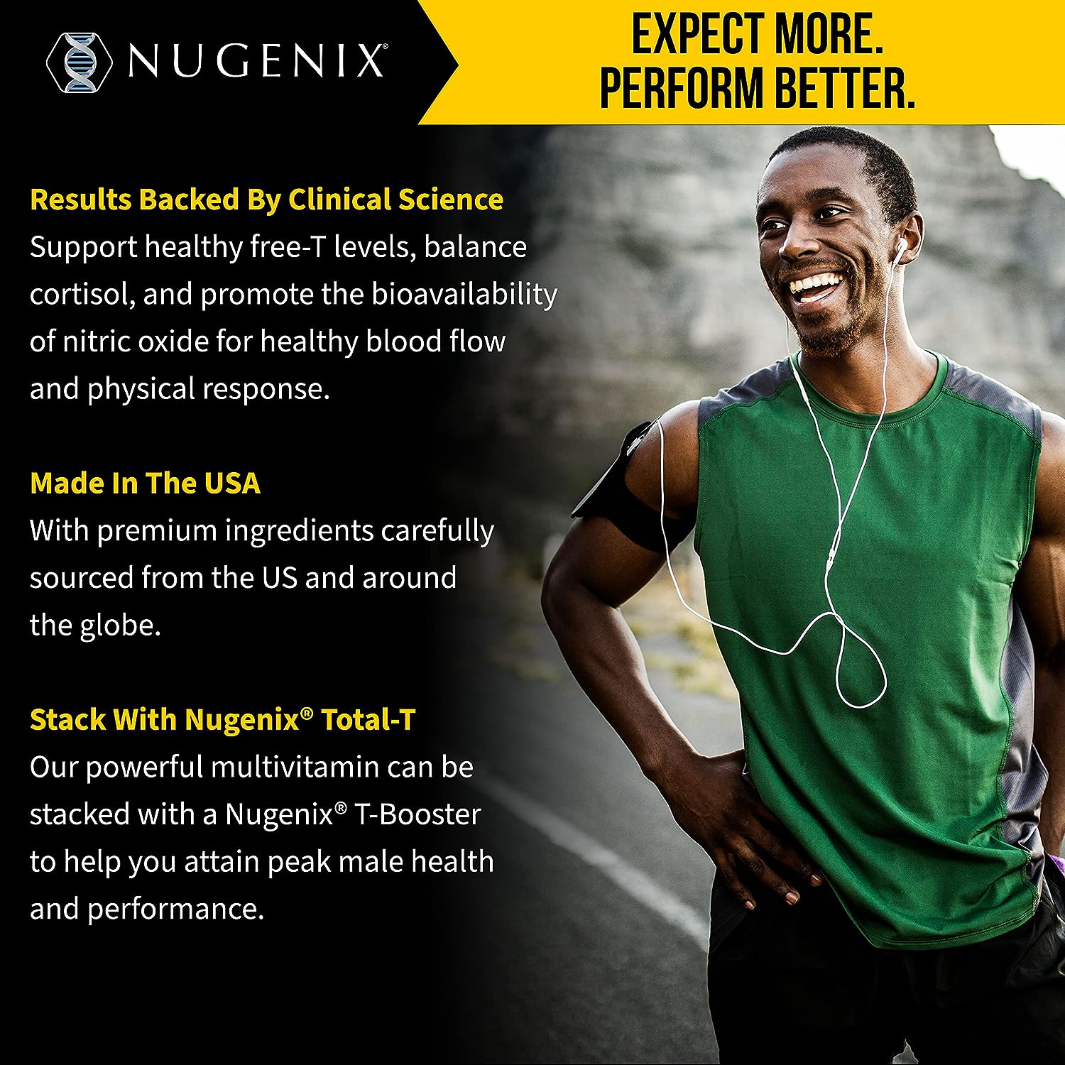 Nugenix Men's Daily Testosterone Multivitamin - 19 Vitamins and Minerals, Supports Free Testosterone : Health & Household