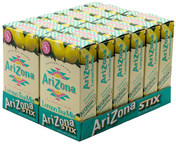 Arizona Lemon Iced Tea Stix Sugar Free, 10 Count Per Box (Pack Of 12), Low Calorie Single Serving Drink Powder Packets, Just Add Water For A Deliciously Refreshing Iced Tea Beverage