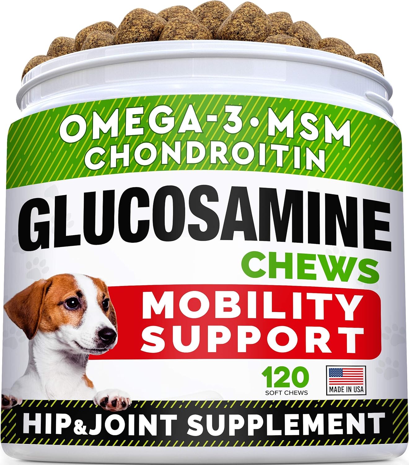 Fish Oil Omega 3 Treats + Glucosamine Treats + Dog Probiotics Treats for Picky Eaters Bundle - Skin & Coat Supplement + Hip & Joint Care + Digestion & Immunity Support : Pet Supplies