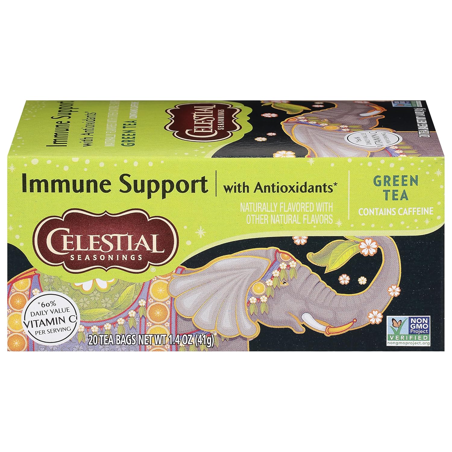 Celestial Seasonings Green Antioxidant Tea, Contains Caffeine, 20 Tea Bags (Pack Of 6)