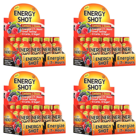 Vitamin Energy Shots, Fruit Punch Flavor, Up To 7+ Hours Of Energy, 1.93 Fl Oz, 48 Count