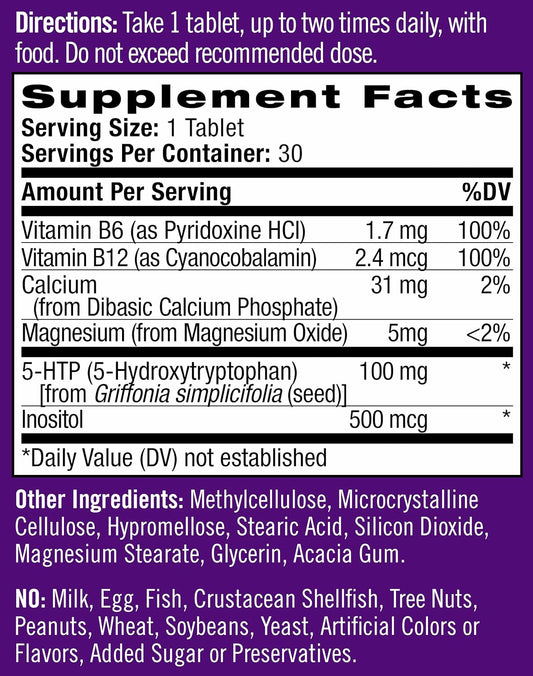 Natrol Daily Stress Relief Mood Support Time Release Tablets, Promotes a Calm and Relaxed Mood, Controlled Release, Dietary Supplement, Drug Free, 100mg, 30 Tablets (Pack of 12)