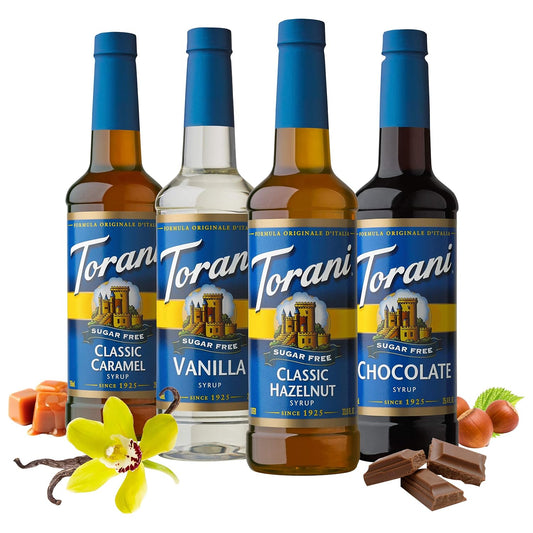 Torani Sugar Free Syrup, Variety Pack, 25.4 Ounce (Pack Of 4)