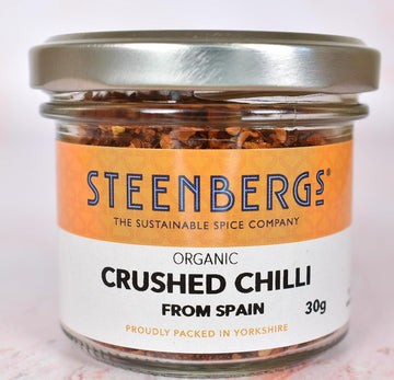 Steenbergs Organic Crushed Chilli Flakes Standard Jar - 30G