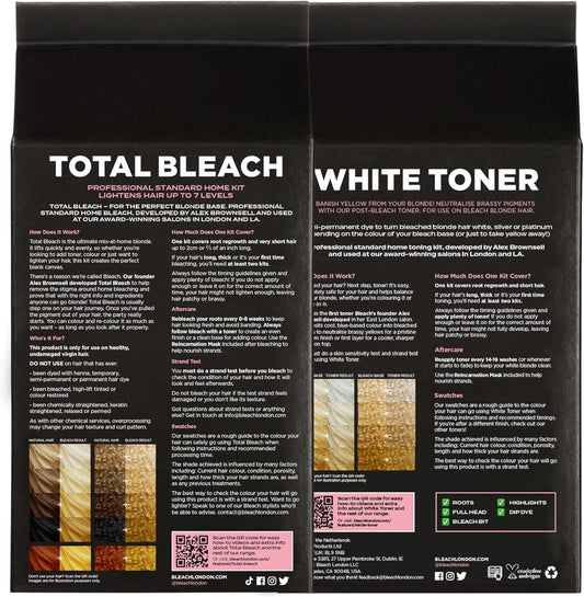 Bleach London Total Bleach Kit X Bleach London White Toner Kit, For Creating A Cool Blonde Base