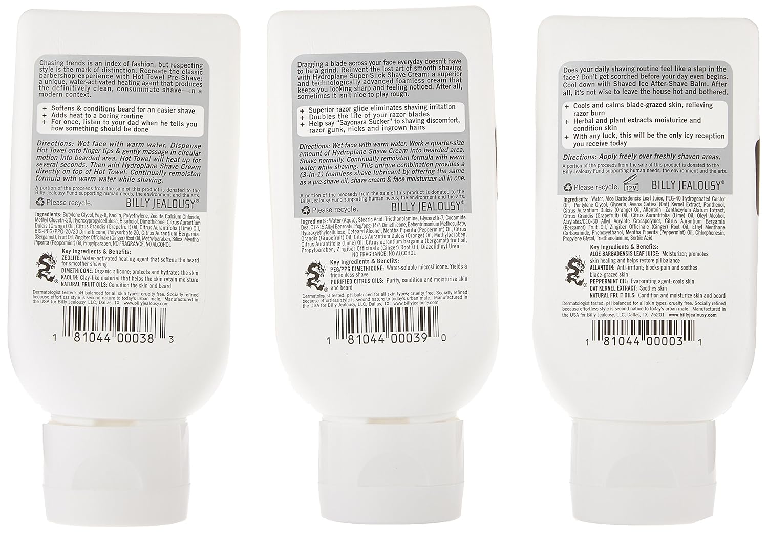 Billy Jealousy Shave3Some Travel-Size Trio Shaving Kit For Men With Heating Pre-Shave, Super Slick Shave Cream And Cooling After-Shave, Citrus Scent, 3 Fl Oz Each : Beauty & Personal Care