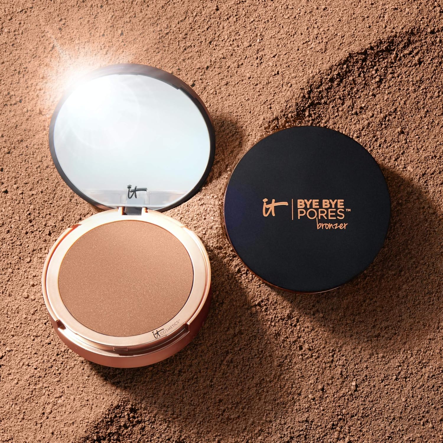 IT Cosmetics Bye Bye Pores Anti-Aging Bronzer, Diffuses Look of Pores + Fine Lines, Sun-Kissed Glow Face Makeup Powder, Oil-Free, Talc-Free, With Hyaluronic Acid – Universal Shade, 0.3 oz : Beauty & Personal Care