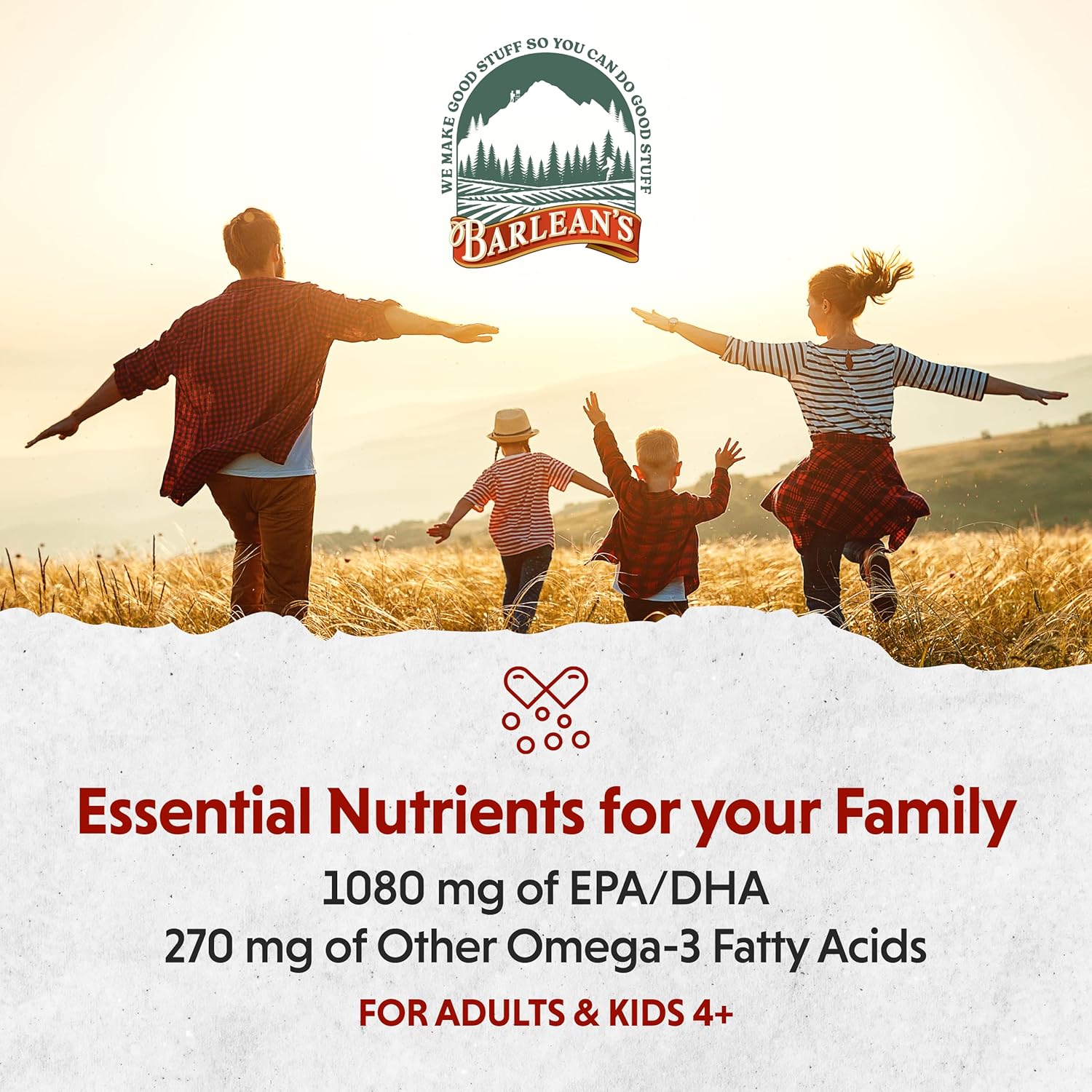 Barlean'S Lemon Crème Omega 3 Fish Oil Liquid Supplement, 1080Mg Of Omega 3 Epa & Dha Fatty Acid, Smoothie Flavored & Burpless For Brain, Joint, & Heart Health, 8 Oz : Health & Household