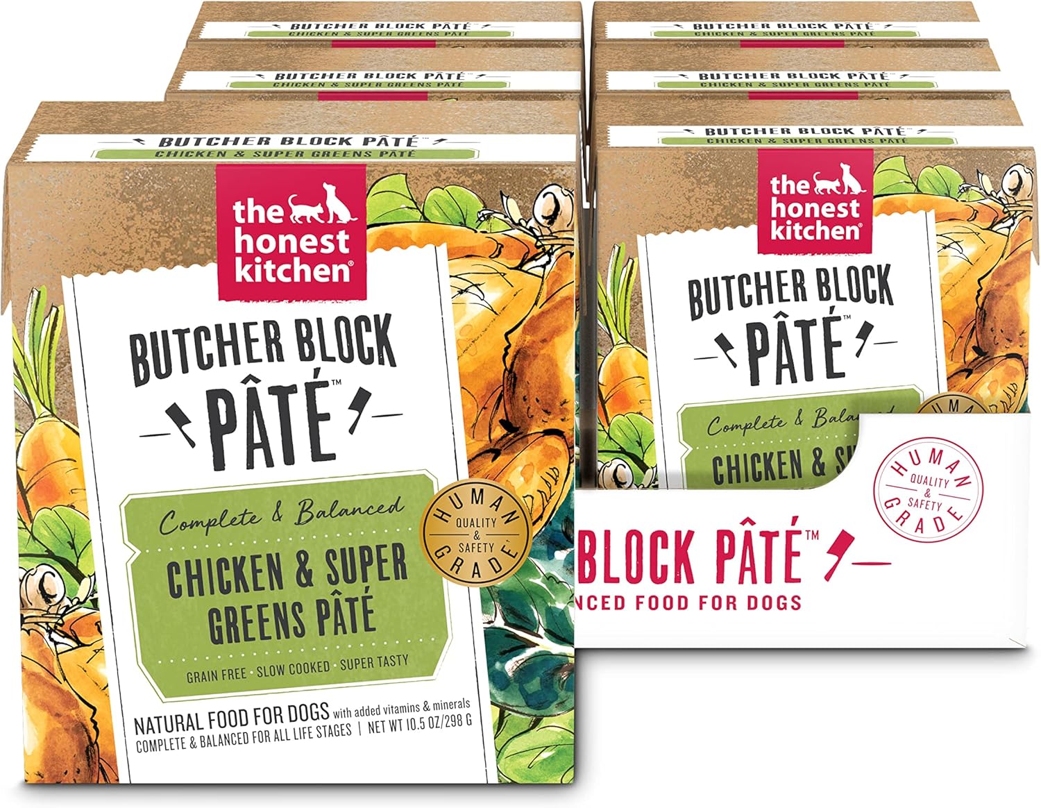 The Honest Kitchen Butcher Block Pâté: Chicken & Super Greens Wet Dog Food, 10.5 Oz X6