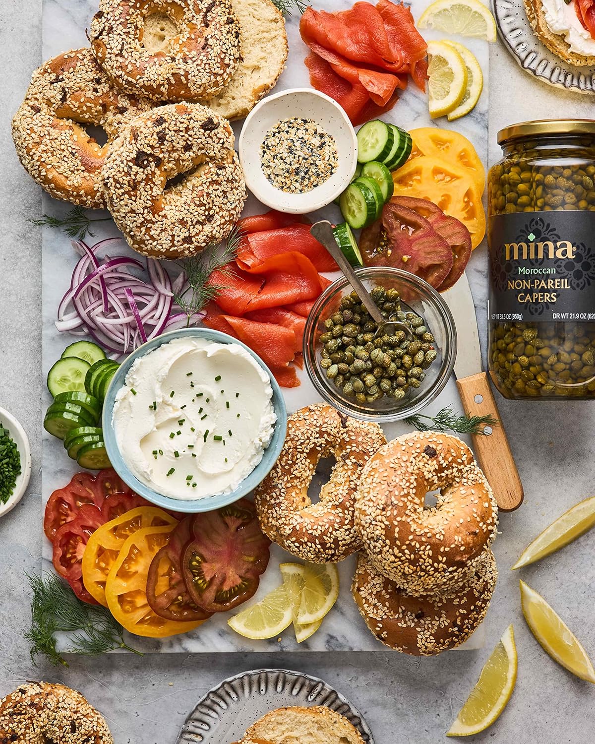 Mina Capers Non Pareil 33.5 Oz, Perfect Mediterranean Seasoning Or Garnish, Made With Only Capers, Water, Vinegar And Sea Salt, Non Gmo, Keto, Vegan, Gluten Free : Grocery & Gourmet Food