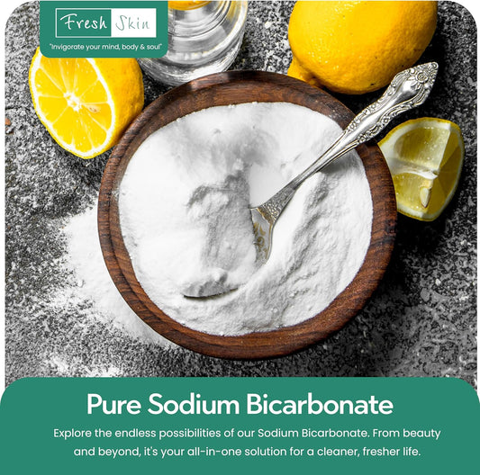 freshskin beauty ltd 1kg Sodium Bicarbonate of Soda - 1000g Bag - 100% BP/Food Grade - Premium Quality Sodium Bicarb - Great for Bath Bombs & Cleaning!