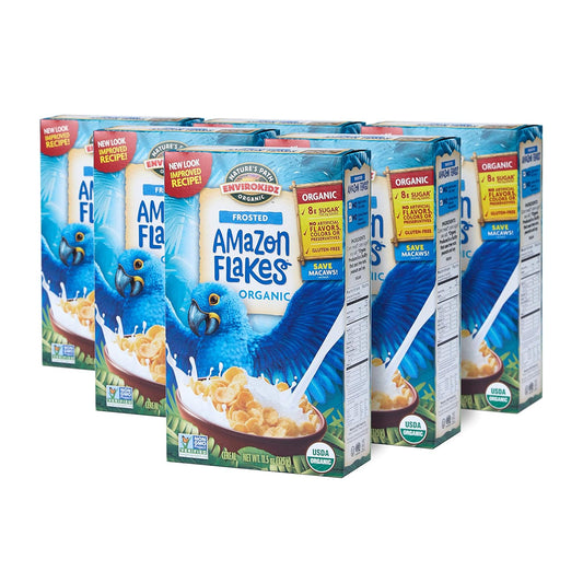 EnviroKidz Amazon Frosted Flakes Organic Cereal, 11.5 Ounce, (Pack of 6), Gluten Free, Non-GMO, EnviroKidz by Nature's Path