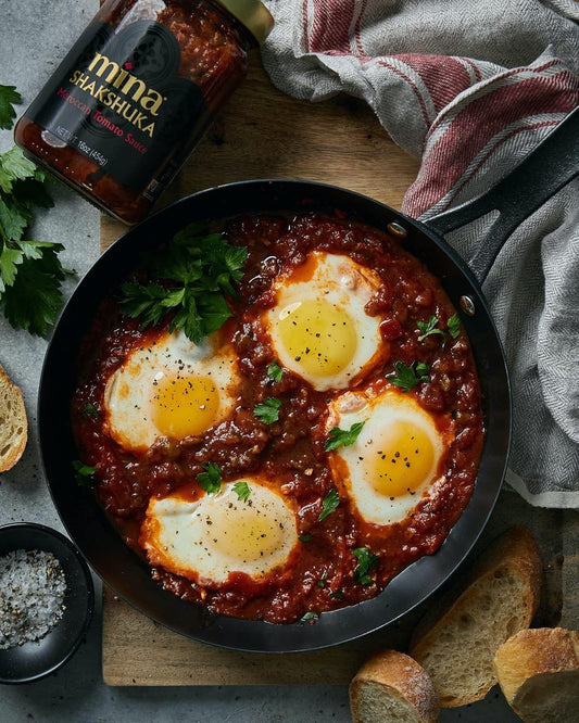 Mina Shakshuka Sauce, Moroccan Tomato Sauce, 26 Oz Sugar Free Sauce, Keto Friendly, Perfect To Use As Pasta Sauce And Simmer Sauce, Delicious With Eggs, Pizza, Sandwiches, And More