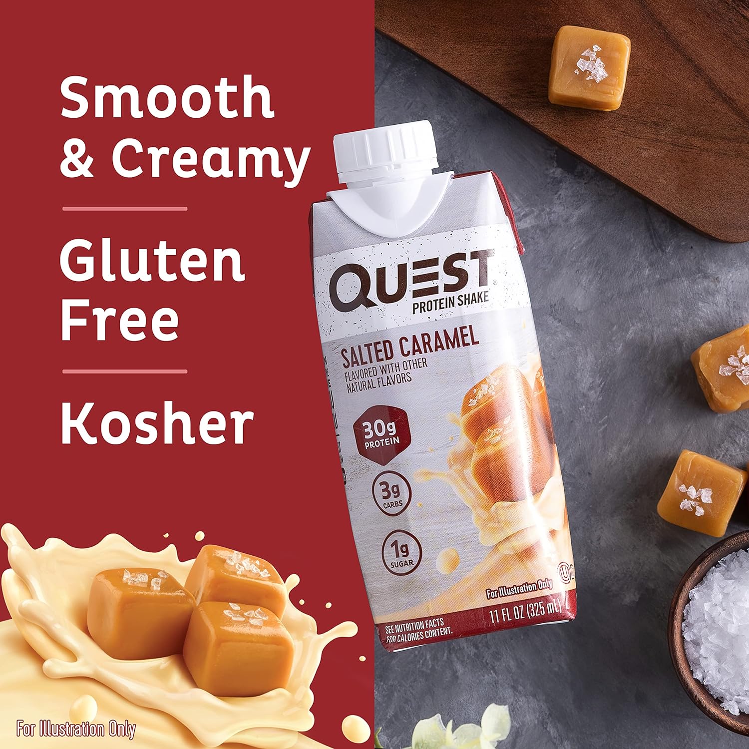 Quest Nutrition Ready to Drink Salted Caramel Protein Shake, High Prot