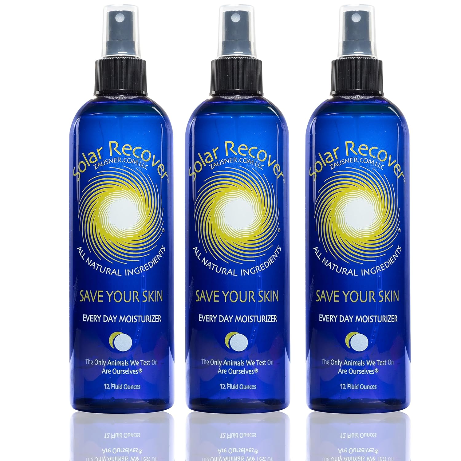 Solar Recover After Sun Moisturizing Spray 3 Pack (12 Ounce Each) - Hydrating Facial & Body Mist - 2460 Sprays of Sunburn Relief With Vitamin E & Calendula - Lotion Delivered in Water For Healthy Skin